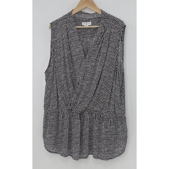 Liz Claiborne Plus Size Peplum Sleeveless Faux Wrap Rayon Blouse‎ Size 3x Boho - Picture 1 of 8